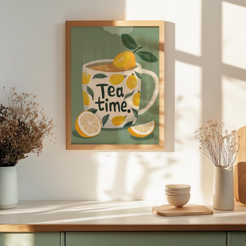 Office Furniture For Home - Modern Lemon Tea Time Aesthetic Canvas