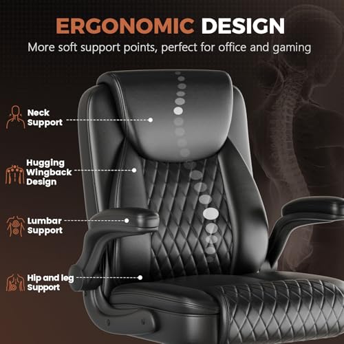 Office Furniture Ergonomic - Quilted PU Leather Ergonomic Office Gaming