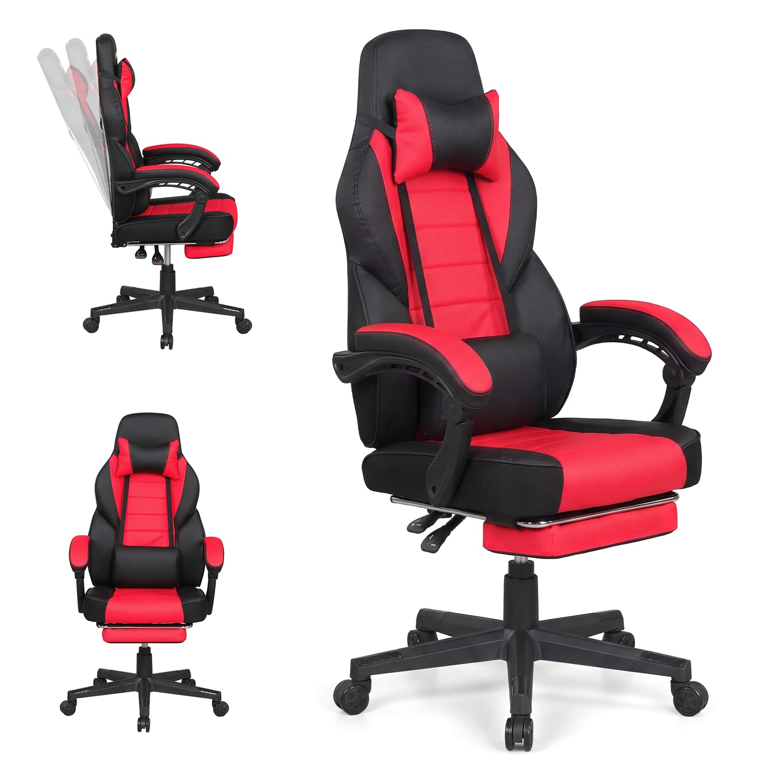 Office Furniture Ergonomic - Ergonomic Gaming Chair With Footrest Lumbar