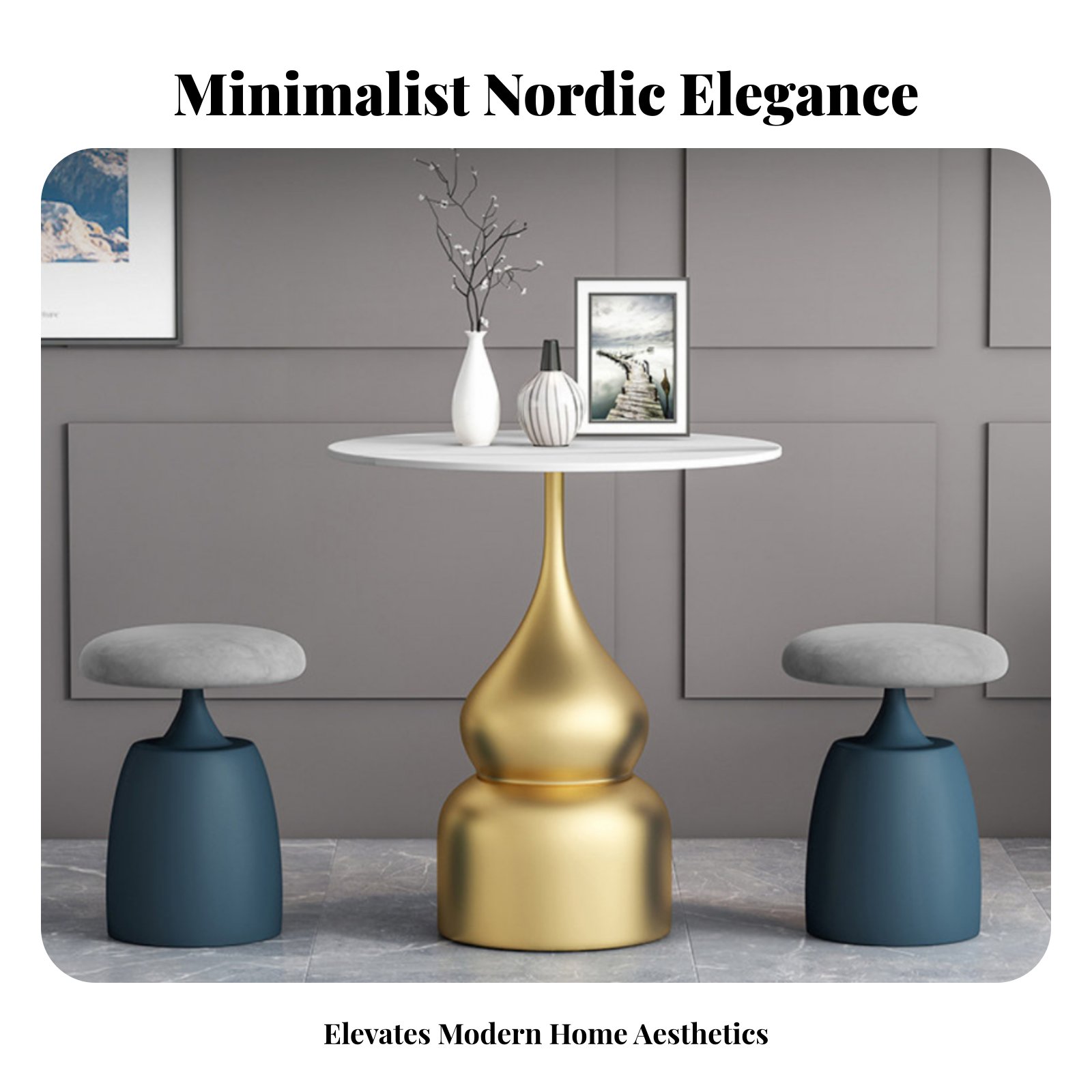 Office Furniture For Home - Round Upholstered Pouf Light Luxury Vanity