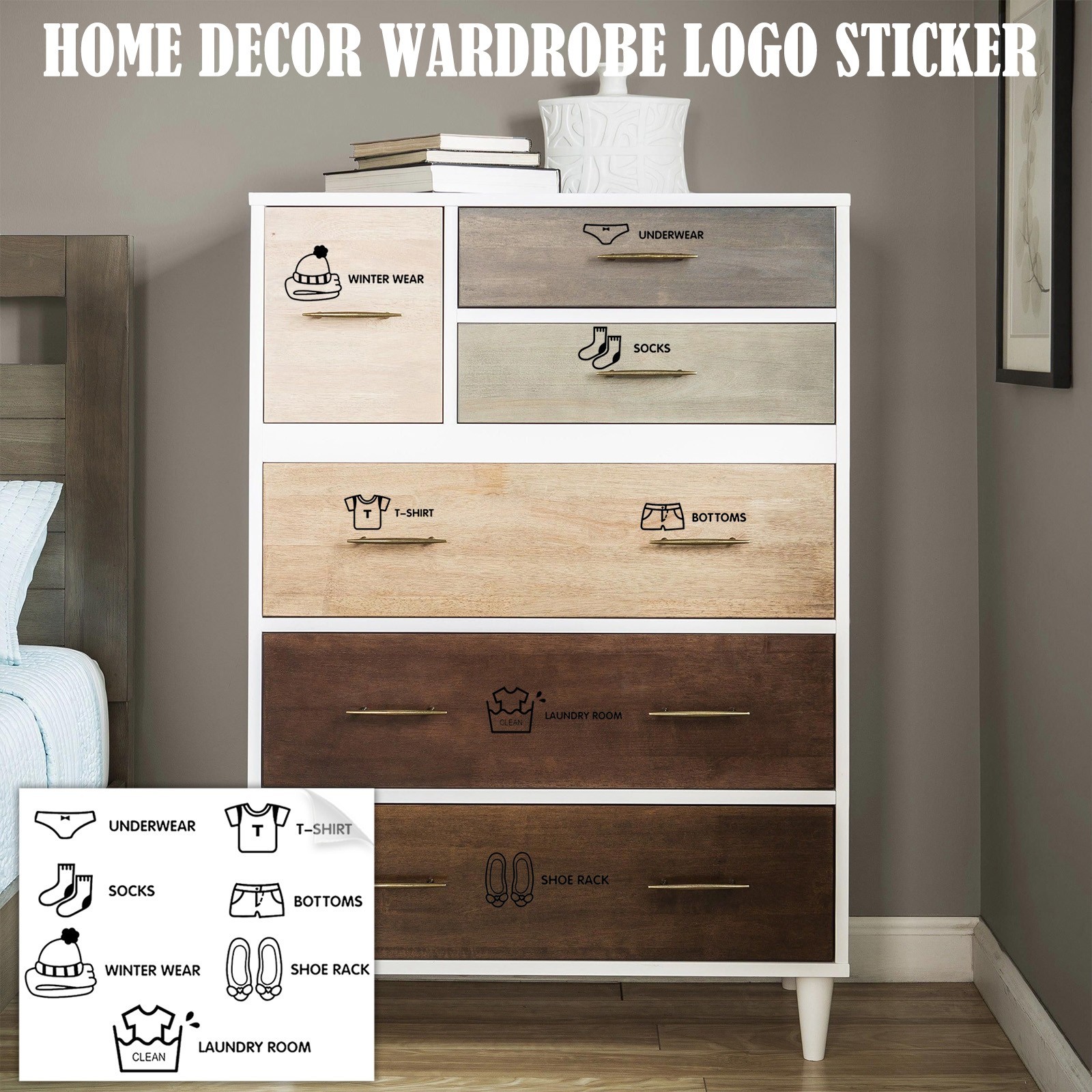 Office Furniture Logo - Home Decor Sticker Wardrobe Logo 14PCS