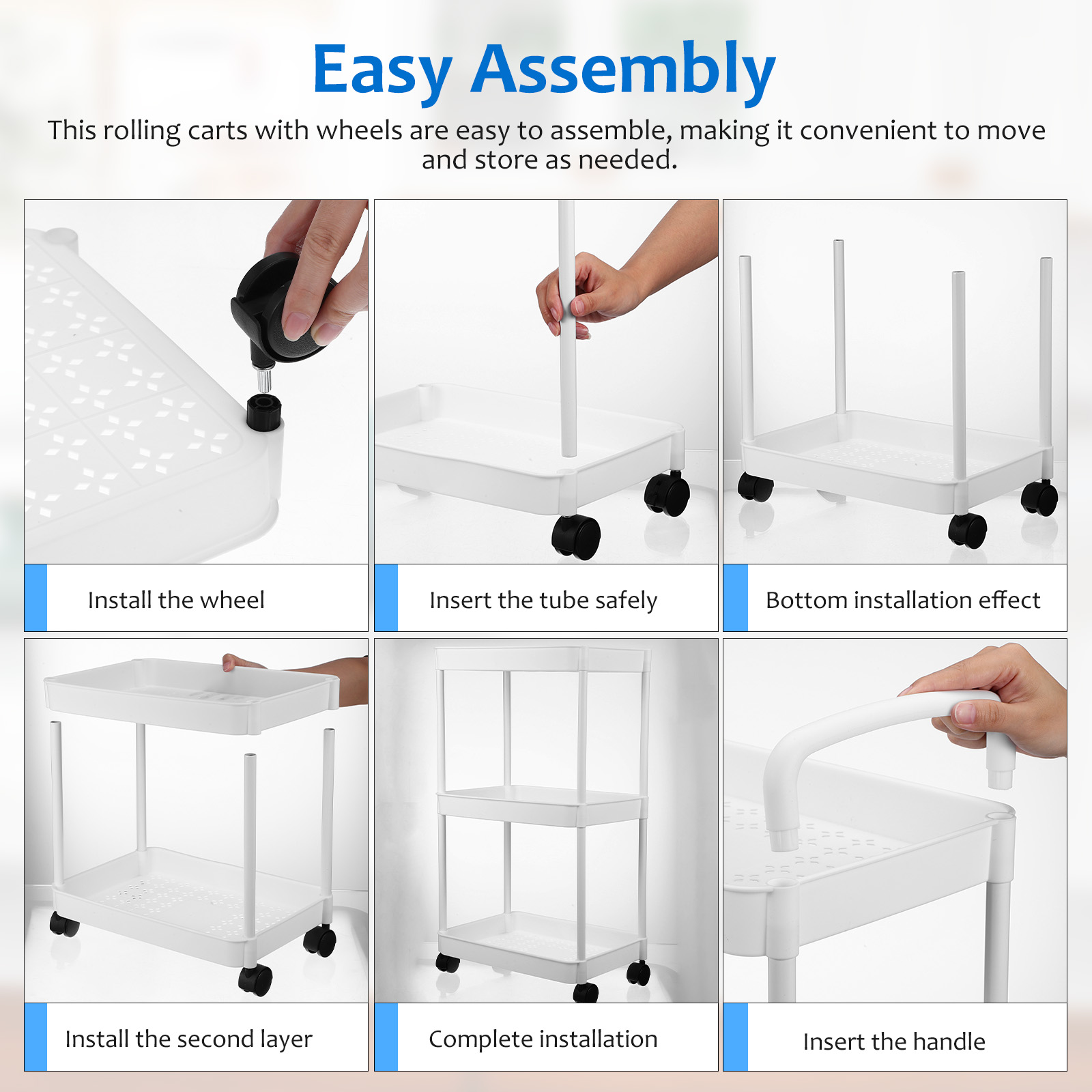 3 Tier Rolling Cart Storage Tr - Book Cart Rolling reseña y precio