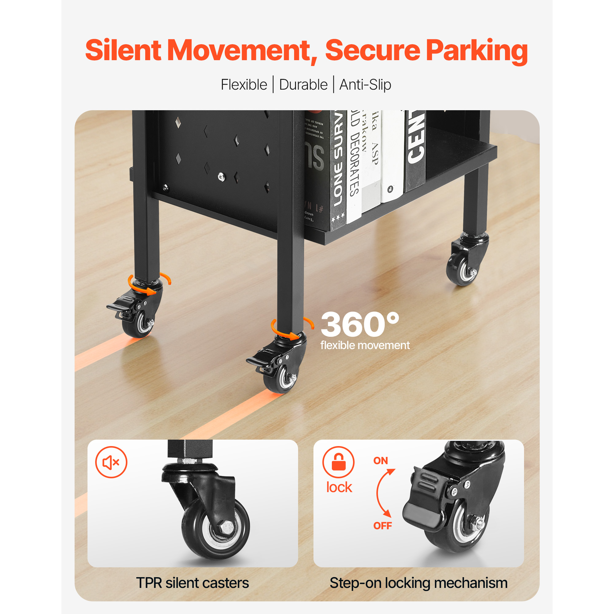 SucceBuy 150Lbs Rolling Librar - Book Cart Rolling reseña y precio