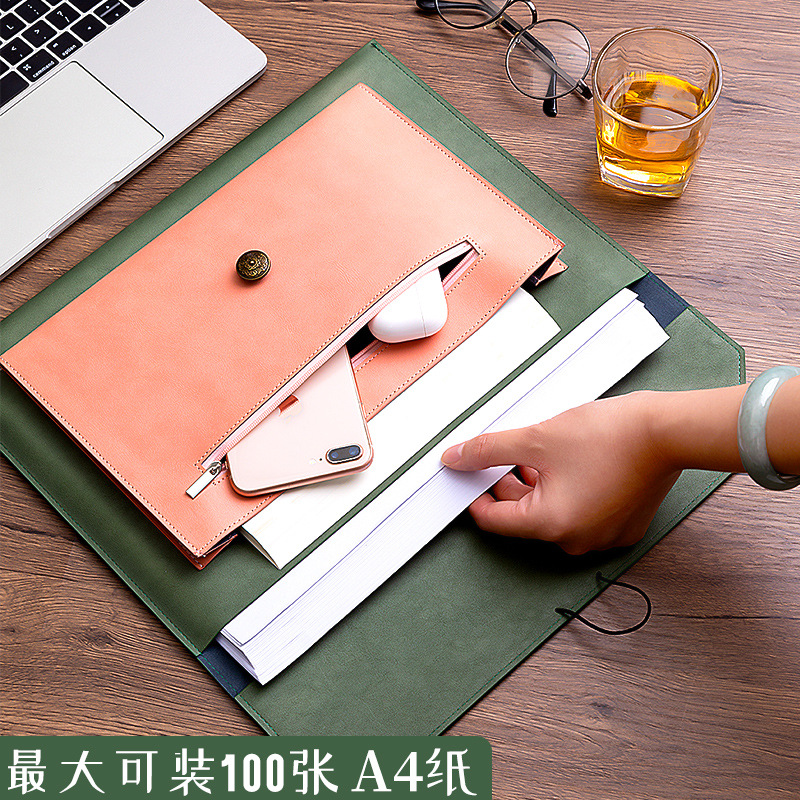 Leather File Bag A4 Paper File - Binder Storage Box reseña y precio