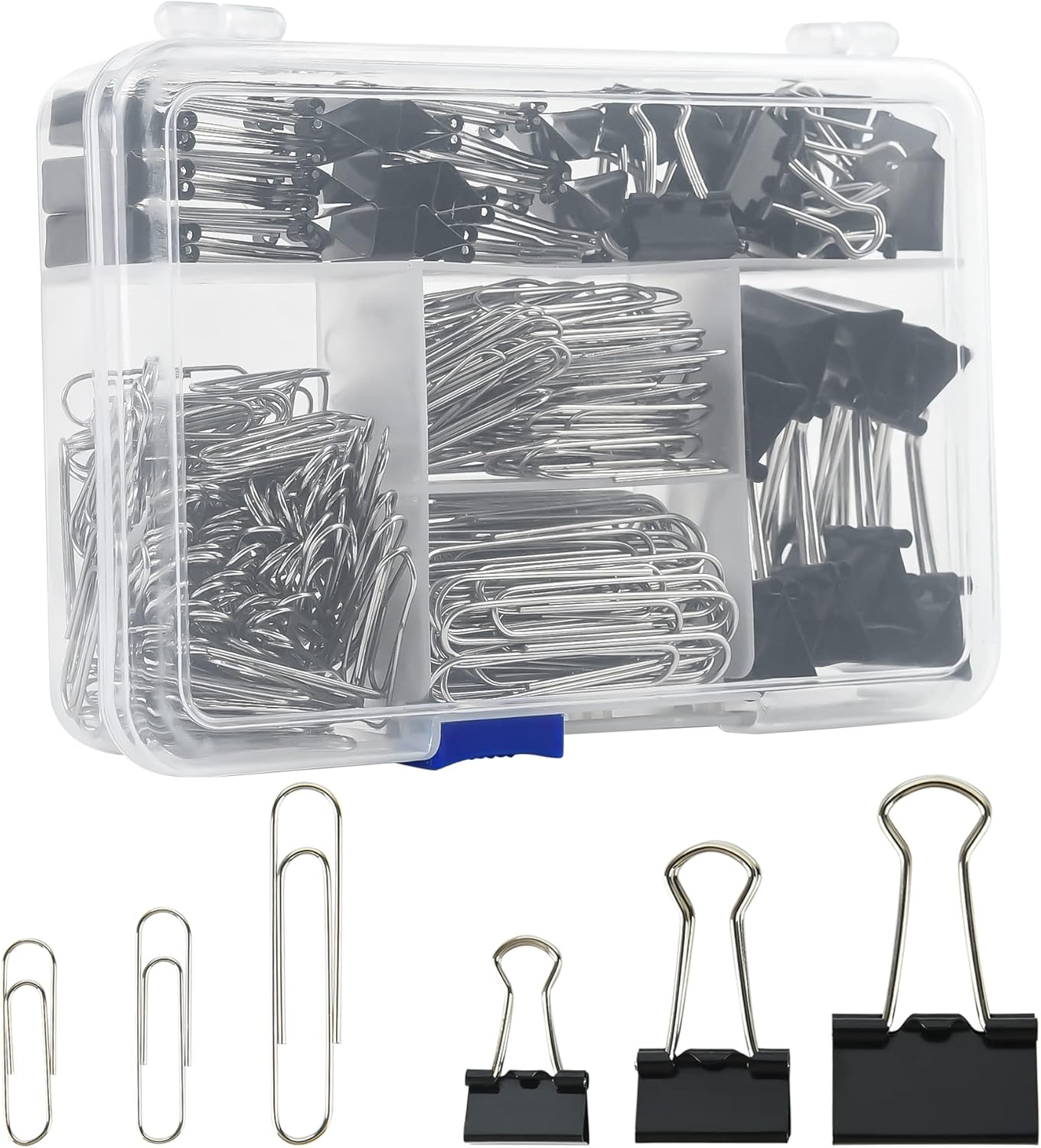 340pcs Binder Clips & Paper Cl - Binder Storage Box reseña y precio