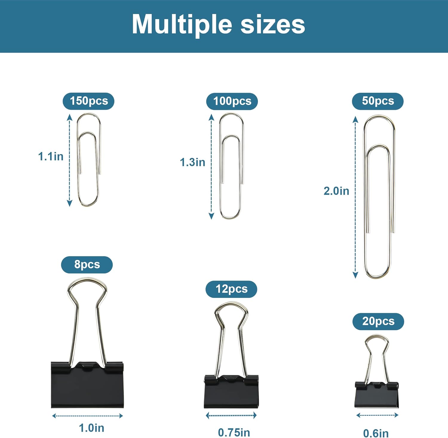 340pcs Binder Clips & Paper Cl - Binder Storage Box reseña y precio