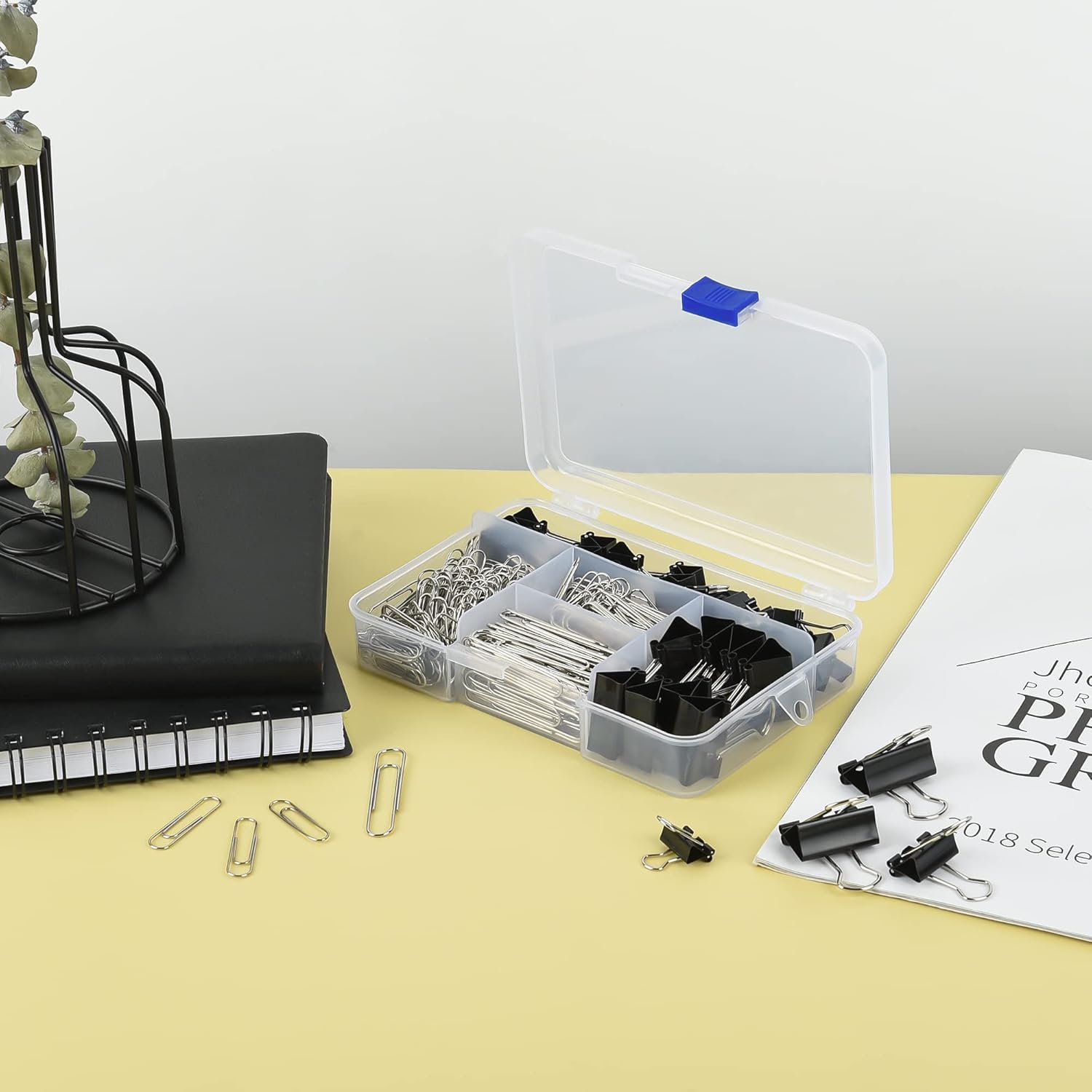 340pcs Binder Clips & Paper Cl - Binder Storage Box reseña y precio