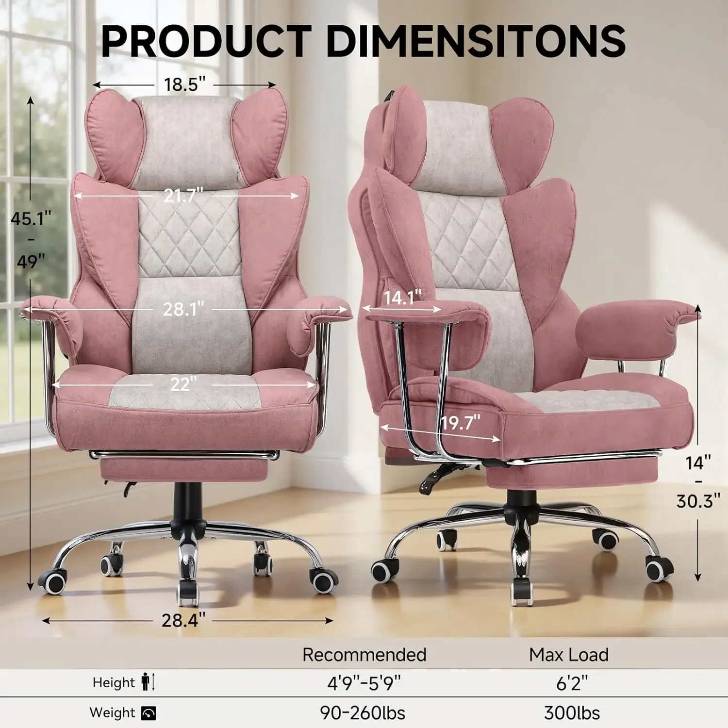 Big and Tall Gaming Chair with - Office Furniture Ergonomic reseña y precio