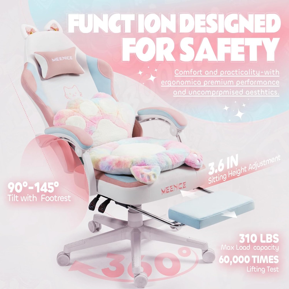 Gaming Chair Cute with Cat Ear - Office Furniture Ergonomic reseña y precio