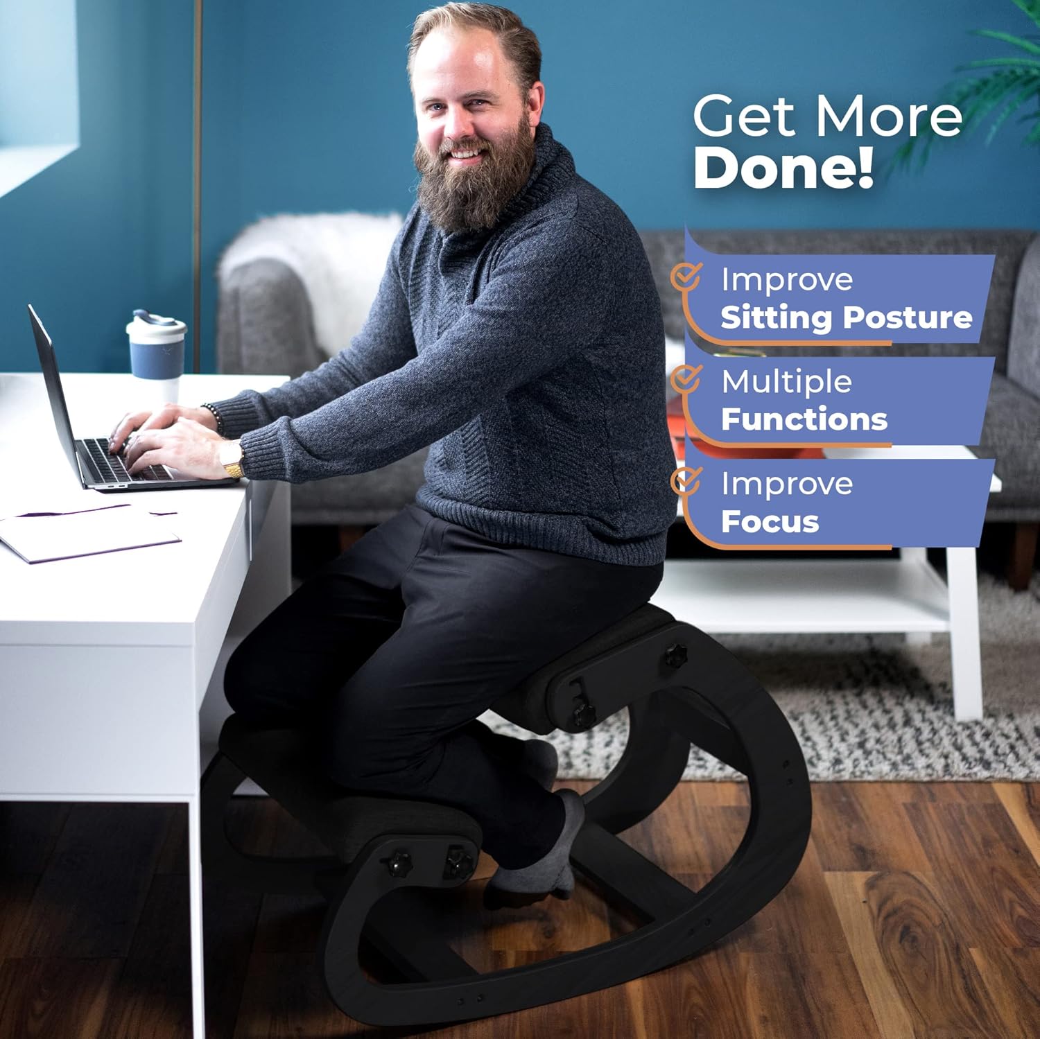 Ergonomic Wooden Kneeling Chai - Office Furniture Ergonomic reseña y precio