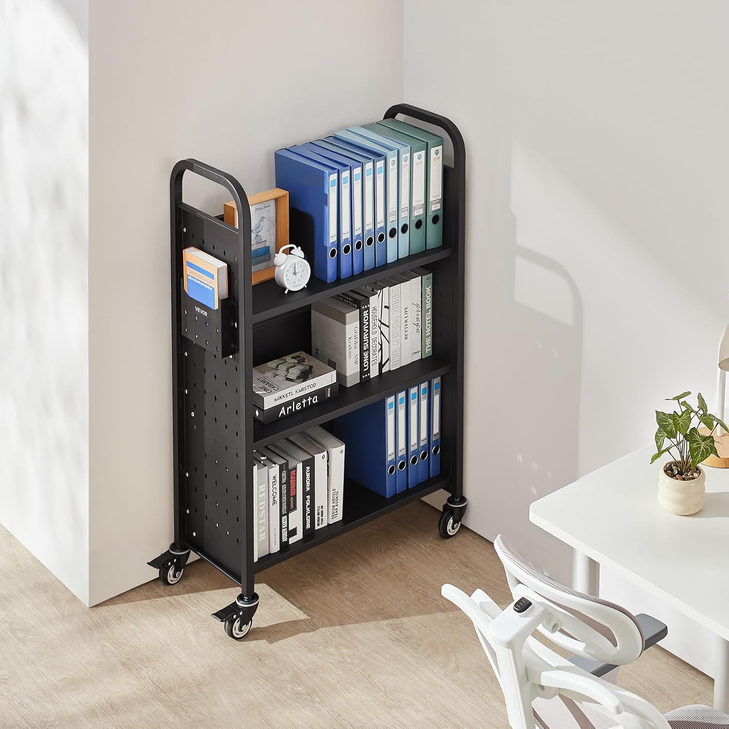 Heavy Duty Rolling Library Car - Book Cart Rolling reseña y precio