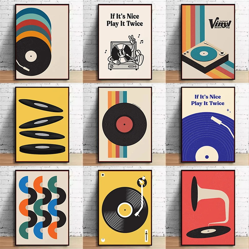 Mid Century Vinyl Record Canva - Office Furniture For Home reseña y precio