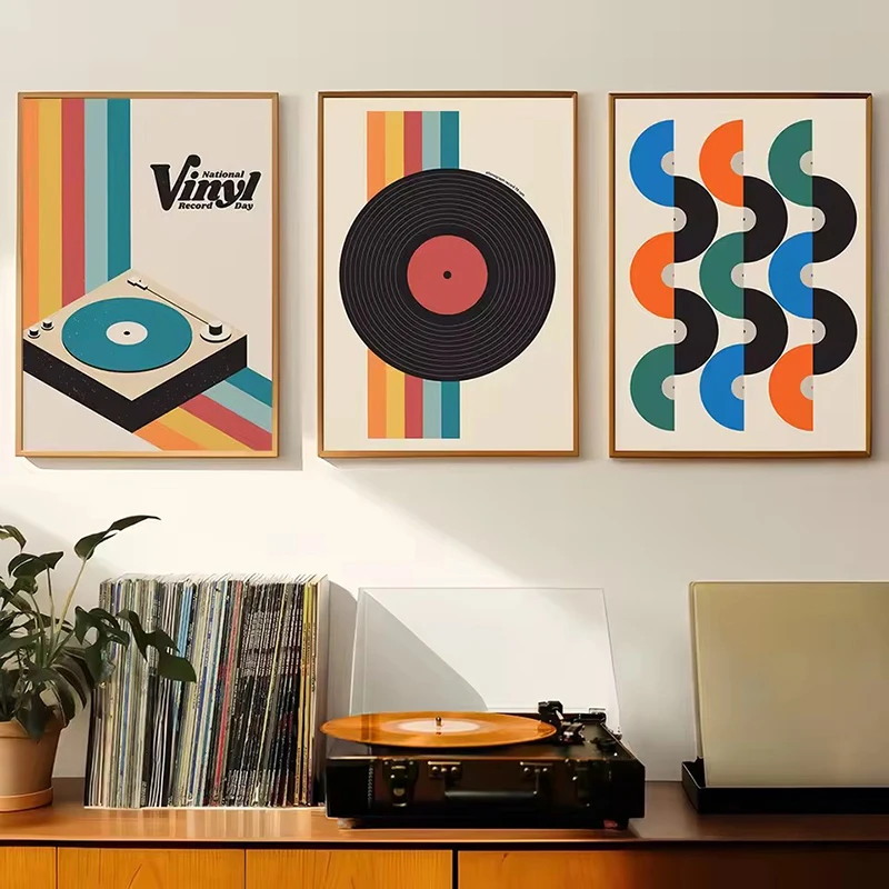 Mid Century Vinyl Record Canva - Office Furniture For Home reseña y precio