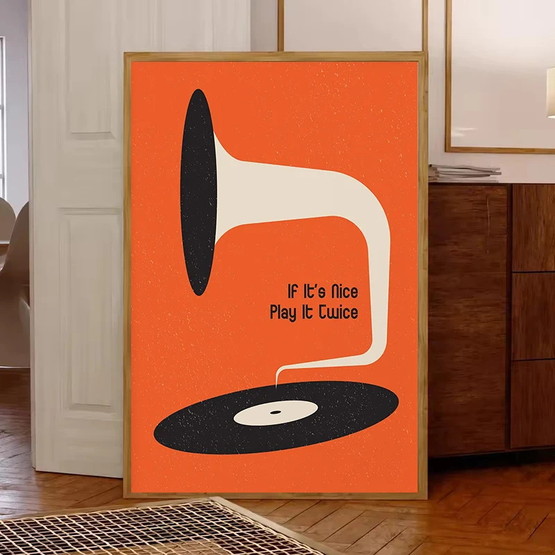 Mid Century Vinyl Record Canva - Office Furniture For Home reseña y precio