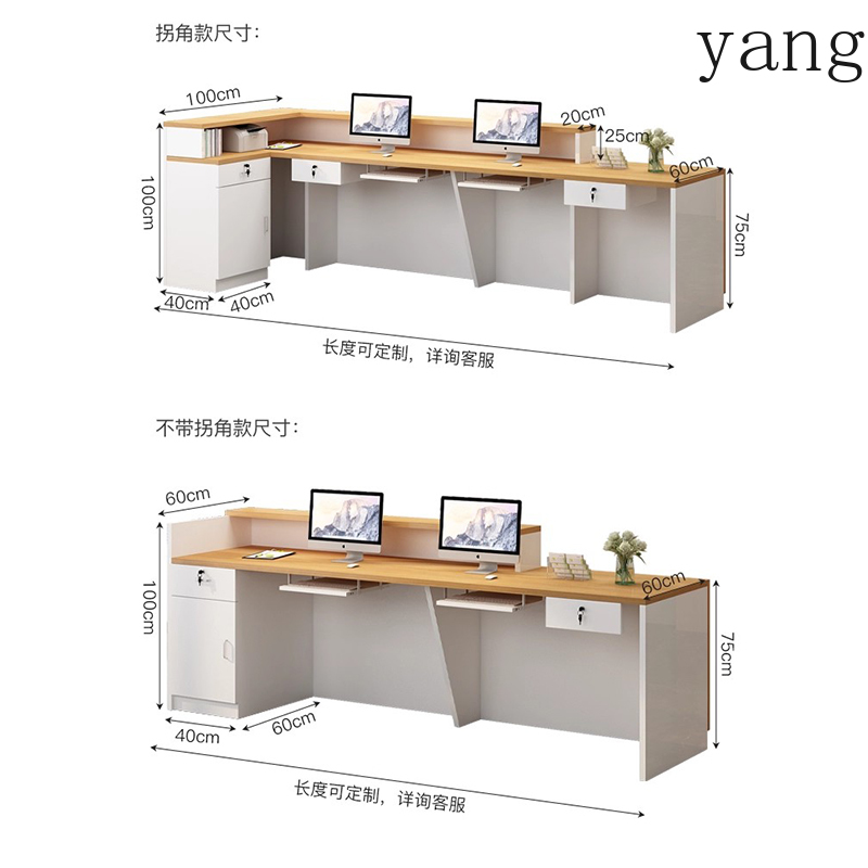Luxury Simple Reception Desk L - Office Furniture Logo reseña y precio