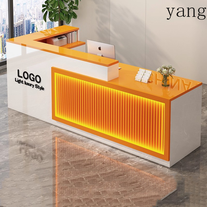 Luxury Simple Reception Desk L - Office Furniture Logo reseña y precio