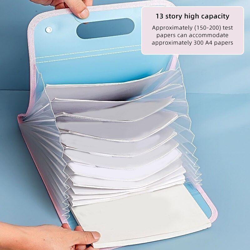 13 Pocket File Folders Portabl - Binder Storage Box reseña y precio