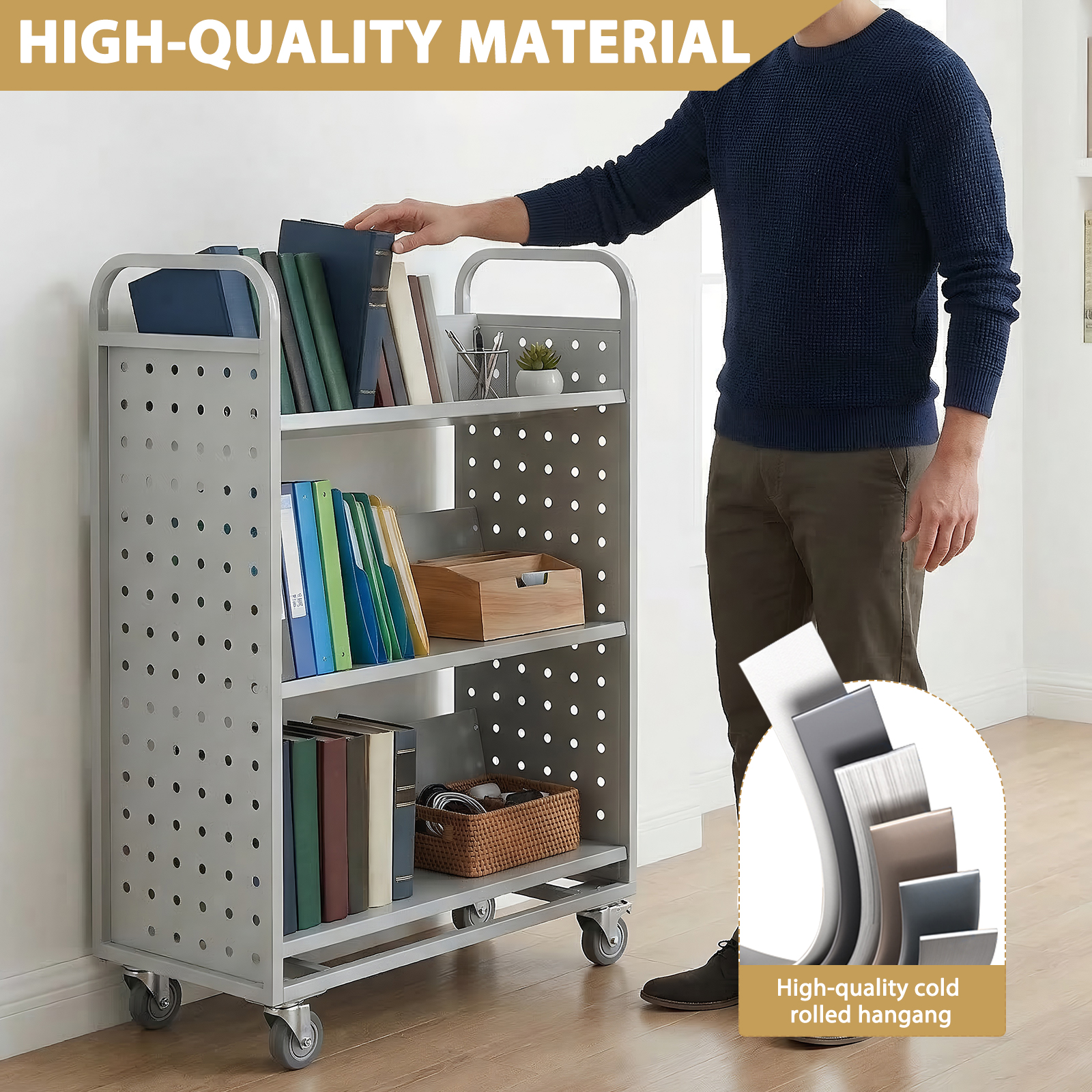 Rolling Book Cart Slanted Sing - Book Cart Rolling reseña y precio