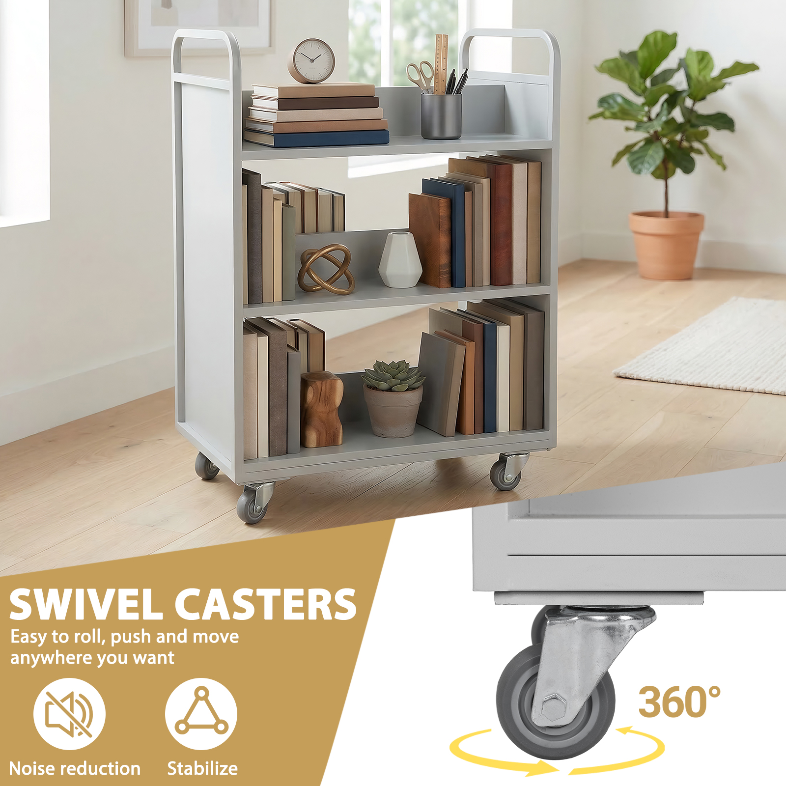 Rolling Book Cart Slanted Sing - Book Cart Rolling reseña y precio