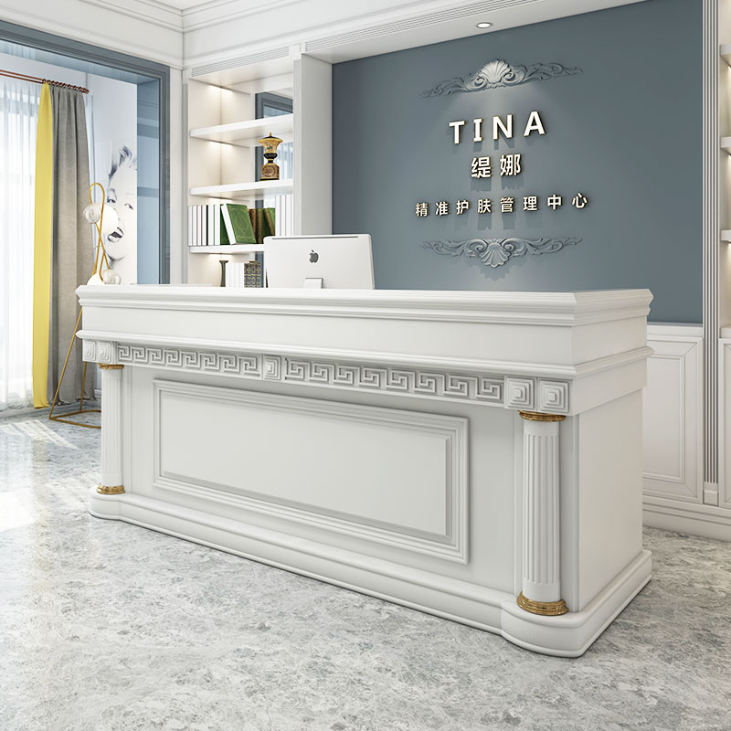 Large Beauty Clinic Reception  - Office Furniture Logo reseña y precio