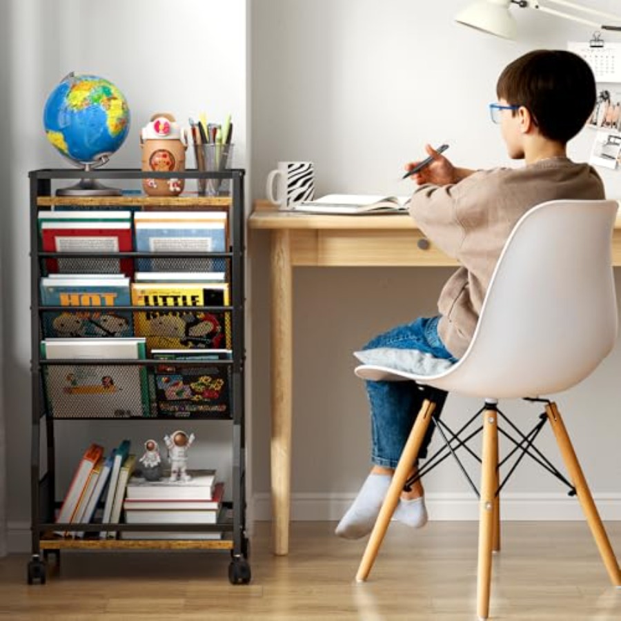 8 Tier Rolling Book Cart with  - Book Cart Rolling reseña y precio