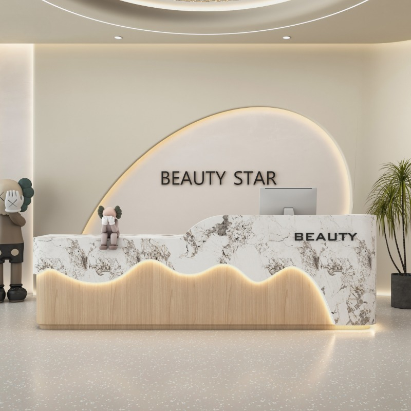 Barber Chests Reception Desk B - Office Furniture Logo reseña y precio