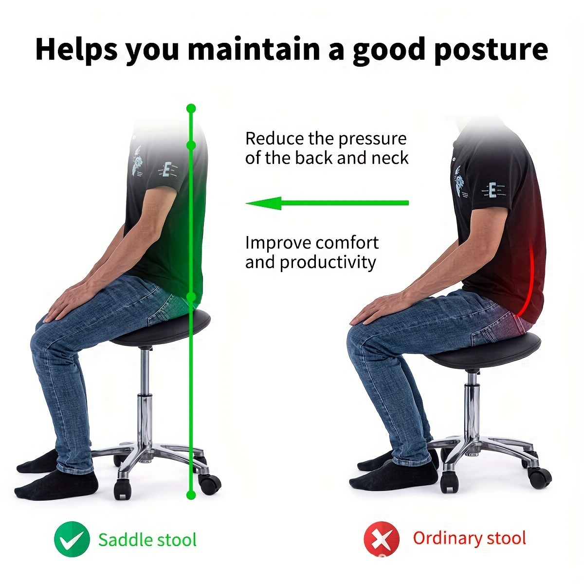 Saddle Stool Rolling Swivel SP - Office Furniture Ergonomic reseña y precio