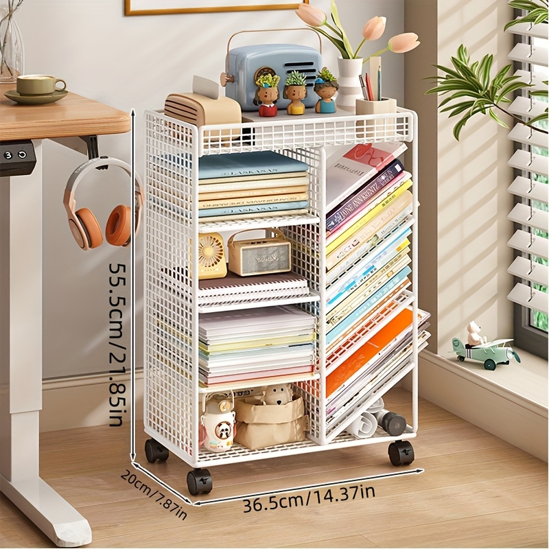 Rolling Book Cart -  Metal Mob - Book Cart Rolling reseña y precio