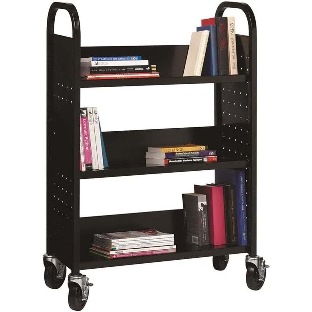 Rolling Single-Sided Sloped Sh - Book Cart Rolling reseña y precio
