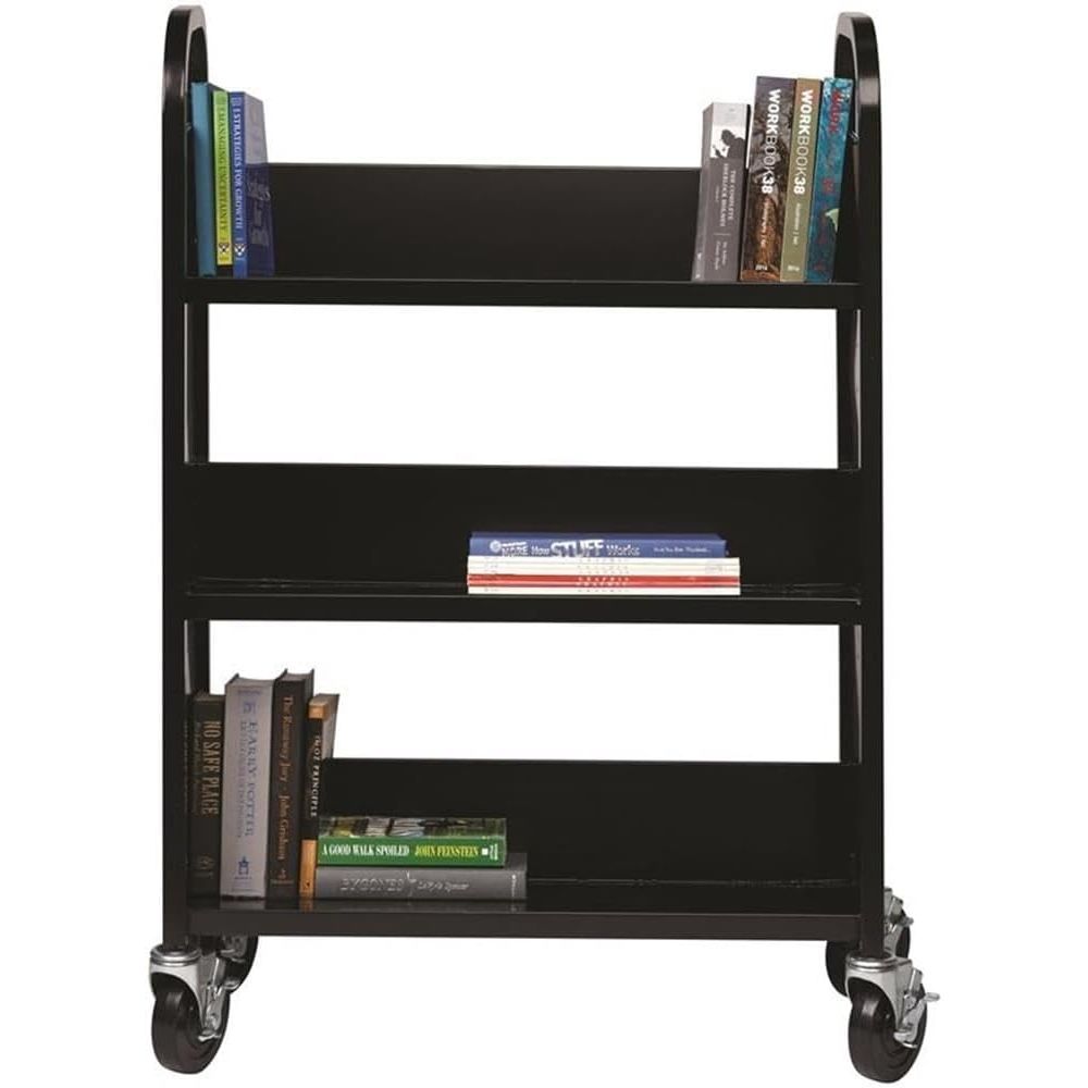 Rolling Single-Sided Sloped Sh - Book Cart Rolling reseña y precio