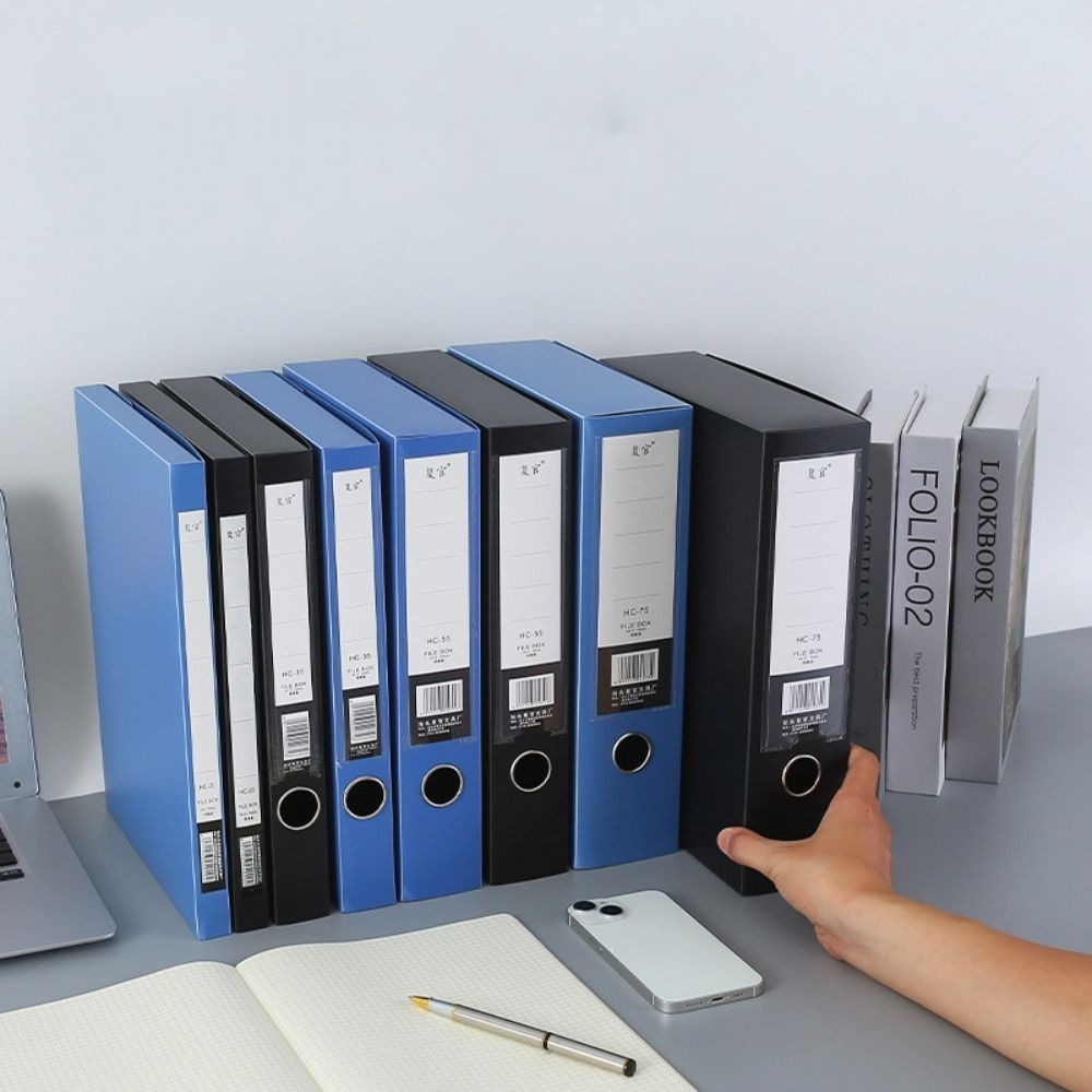 Desktop Black Blue A4 File Fol - Binder Storage Box reseña y precio