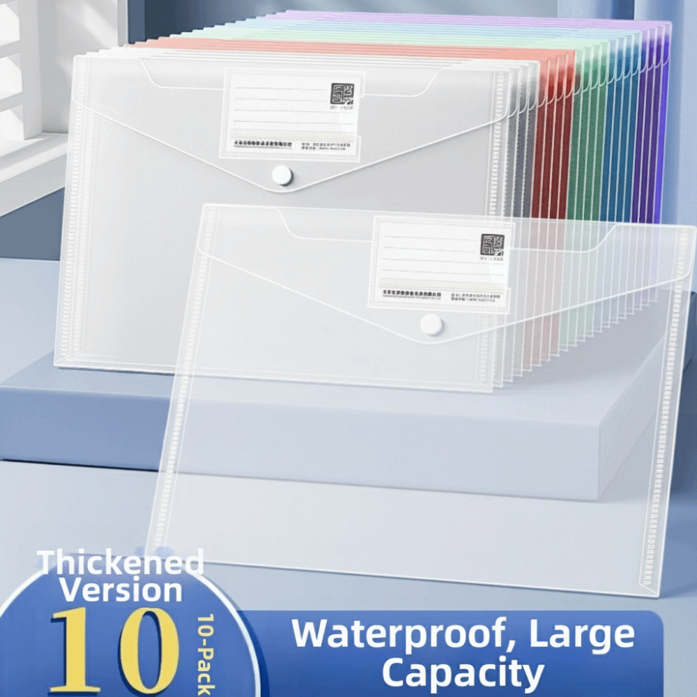 10 Pcs Clear A4 File Folders P - Binder Storage Box reseña y precio