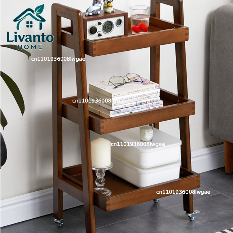 Farmhouse Solid Wood Rolling C - Book Cart Rolling reseña y precio